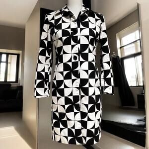 NEW Nine West Vault Vintage Trench Coat Nine West Mod Geometric Retro Flowers